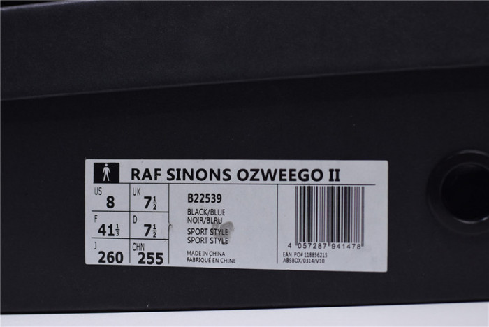 a*d*i*s ozweego 3 raf simons black blue nior blru b22539