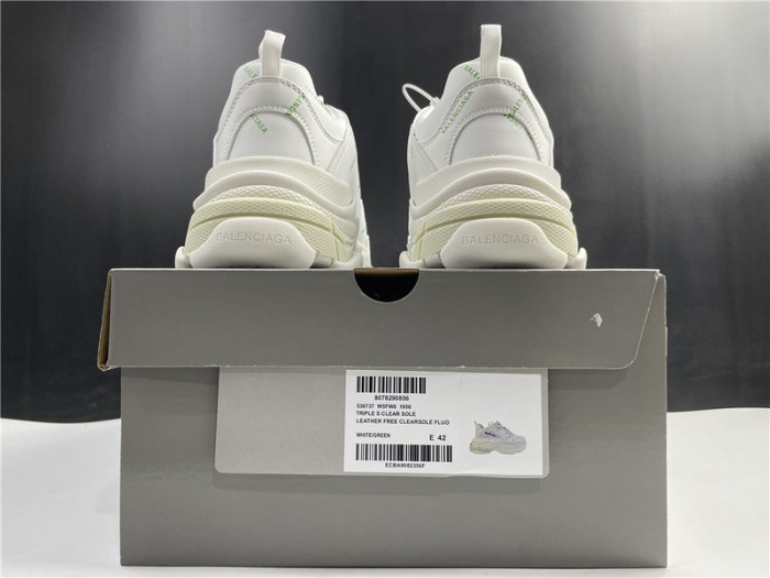 blcg sneaker triple.s.gomma white green 536737 w5fw6 1956