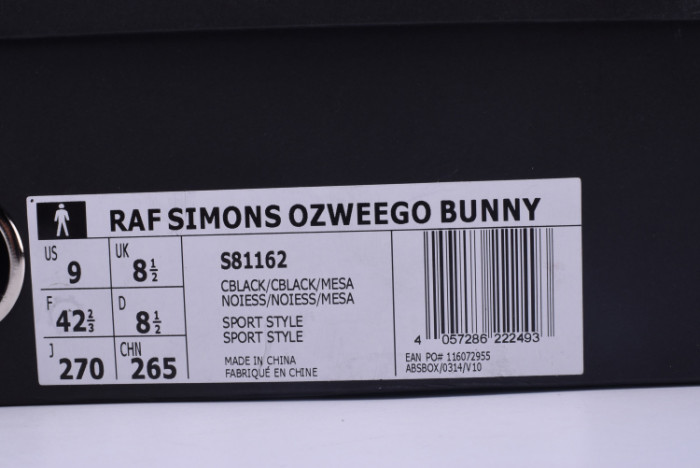 a*d*i*s ozweego bunny raf simons core black s81162